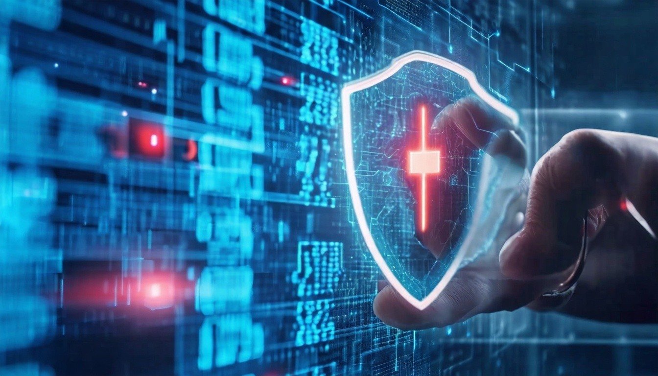 digital healthcare shield icon