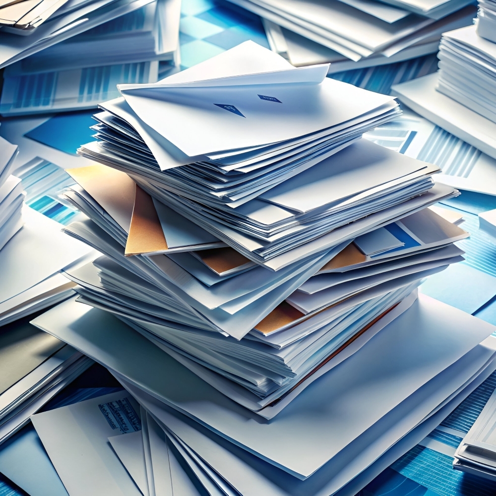 stack of different sized envelopes