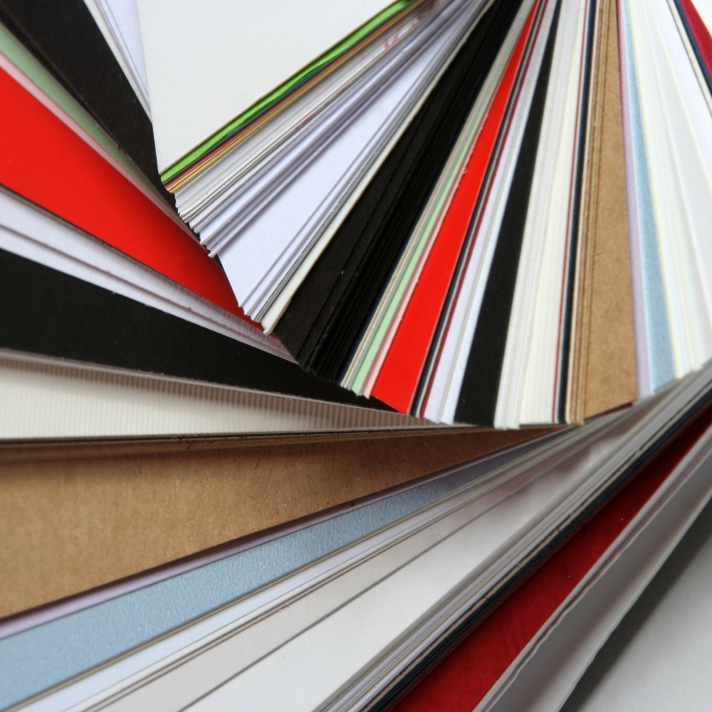 different colors of paper stock