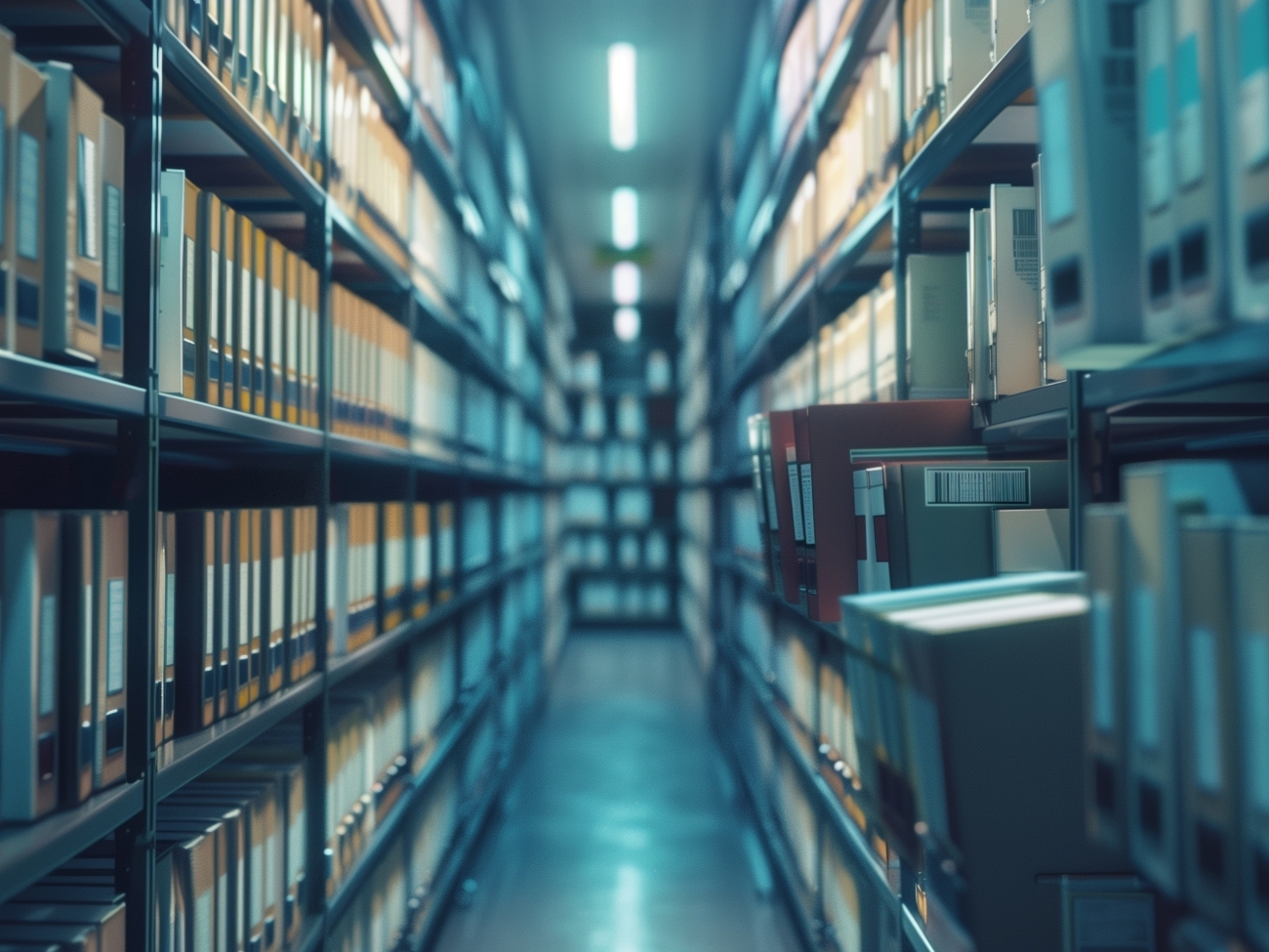 scanned medical records on shelves